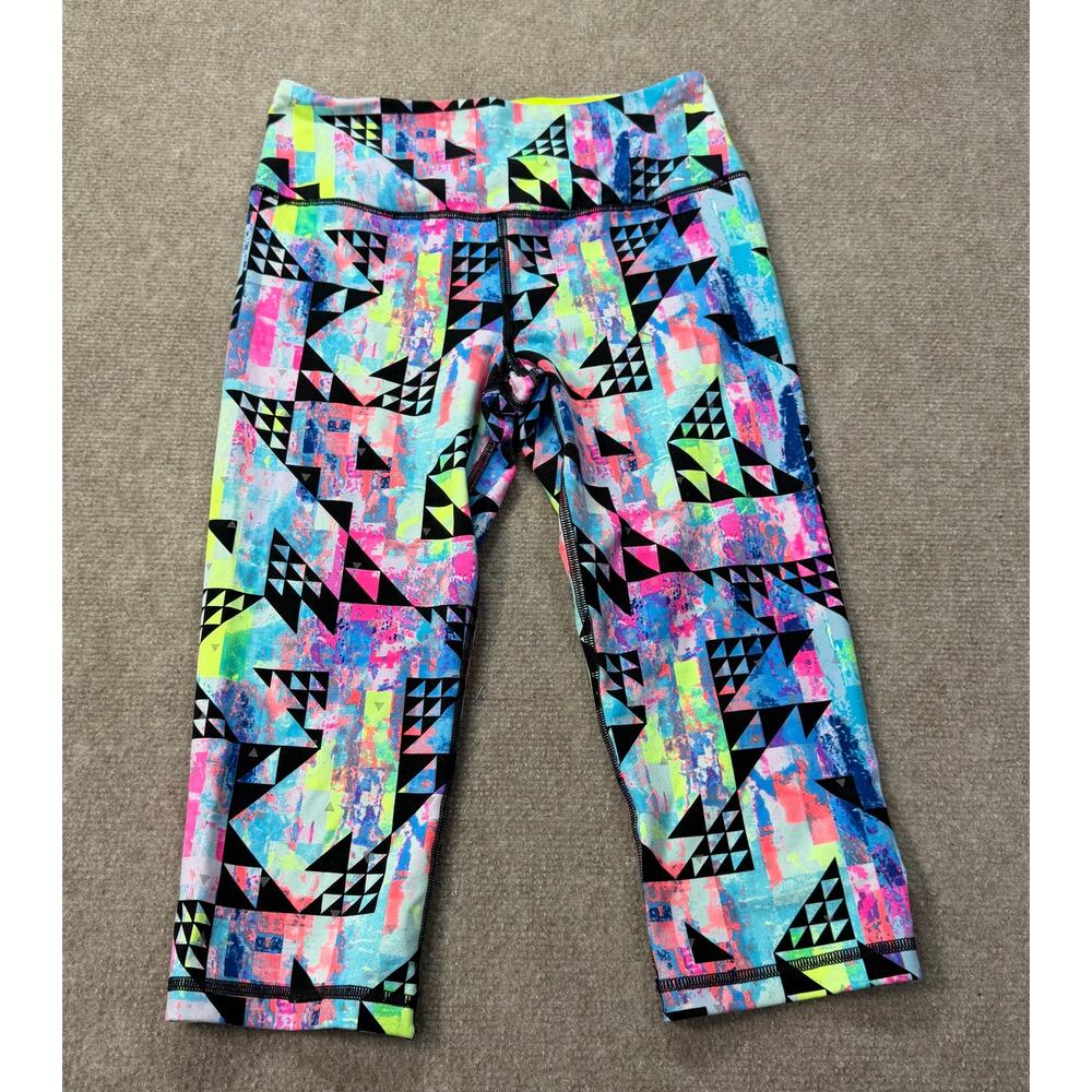 Victoria's Secret VSX Knockout Crop Legging Neon Geometric Reflective Small S/P